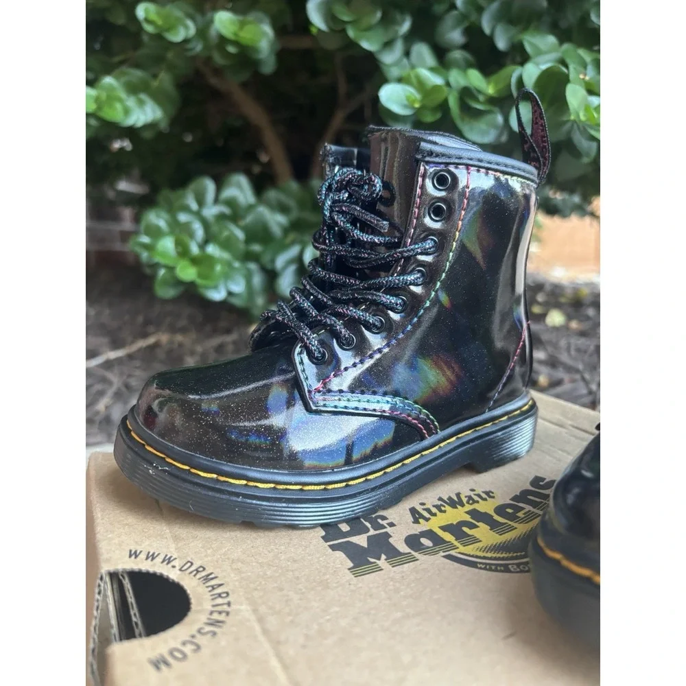 Dr. Doc Martens 1460 T Youth Kids Boots⭐️Black⭐️US Size 7 Softy T Side Zip⭐️NEW